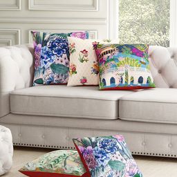 SEJ by Nisha Gupta Unisex Pink Cushion Covers-image-95