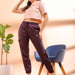 Freehand by The Indian Garage Co Women Purple High-Rise Joggers-image-49