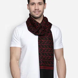 Alvaro Castagnino Men Black & Red Printed Mufflers-image-85