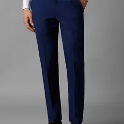 Louis Philippe Men Slim Fit Stripe Flat Front Formal Trousers-picture-29