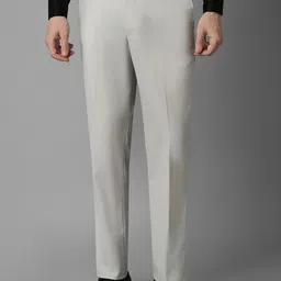 Louis Philippe Men Slim Fit Mid Rise Flat Front Formal Trousers-image-55