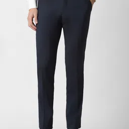 Peter England Men Slim Fit Textured Self Design Formal Trousers-image-26