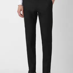 Peter England Men Slim Fit Mid-Rise Flat-Front Formal Trousers-image-12