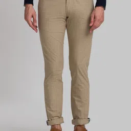 Parx Men Khaki Tapered Fit Trousers-image-95