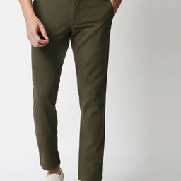 Basics Men Coffee Brown Tapered Fit Trousers-image-78