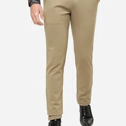 JB STUDIO Men Mid Rise Plain Slim Fit Cotton Formal Trousers-image-87