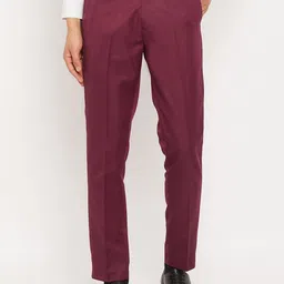 VEI SASTRE Men Smart Slim Fit Mid-Rise Flat-Front Formal Trousers-image-43