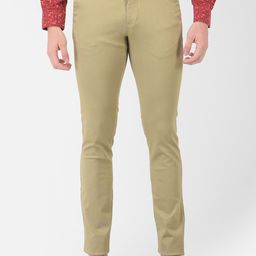 Turtle Men Beige Tapered Fit Trousers-image-9