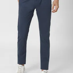 Peter England Casuals Men Navy Blue Skinny Fit Trousers-image-30