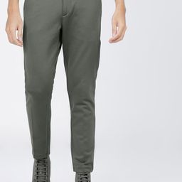 HIGHLANDER Men Olive Green Solid Slim Fit Trousers-image-15