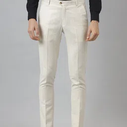 MR BUTTON Men Beige Slim Fit Trousers-image-14