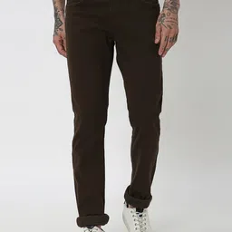 Mufti Men Mid-Rise Slim Fit Trousers-35