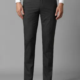 Louis Philippe Men Checked Slim Fit Trousers-picture-33