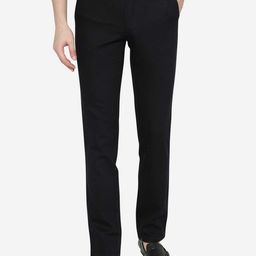 JADE BLUE Men Blue Slim Fit Trousers-image-127