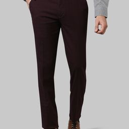 Raymond Men Maroon Slim Fit Formal Trousers-image-88