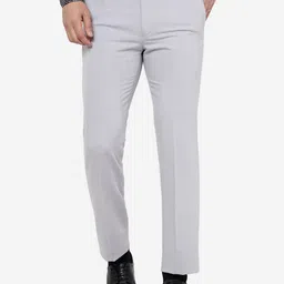 JB STUDIO Men Grey Slim Fit Terry Formal Trouser-image-11