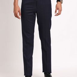 Turtle Men Mid-Rise Checked Smart Skinny Fit Trousers-picture-15