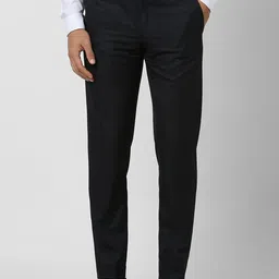 Van Heusen Men Striped Ultra Slim Fit Mid-Rise Formal Trousers-image-25