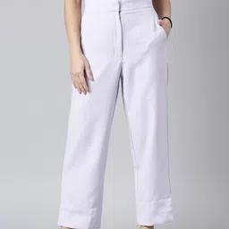 SHOWOFF Women Comfort Straight Fit Cotton Parallel Trouser-image-48