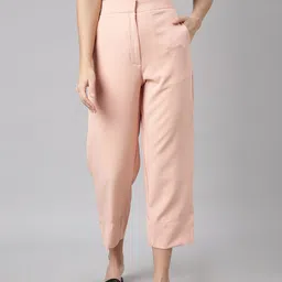 SHOWOFF Women Comfort Straight Fit Cotton Parallel Trouser-image-47