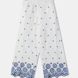 R&B Girls Floral Printed Straight Fit Cotton Parallel Trousers-picture-20