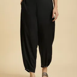 W Women Straight Fit Cropped Trousers-image-96