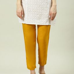Biba Women Relaxed Straight Leg Fit Cotton Trousers-image-9