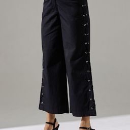 Aamili Women Cotton Mid-Rise Straight Fit Trousers-image-79