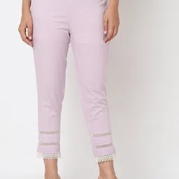 Ethnicity Women Original Mid-Rise Straight Fit Cotton Cigarette Trousers-image-71