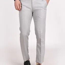 TAHVO Men Relaxed Slim Fit Mid-Rise Formal Trousers-image-63