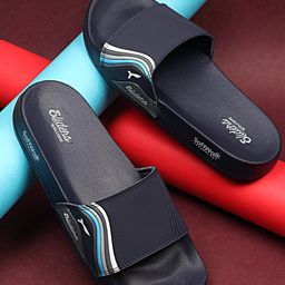 WELCOME Men Printed Softwalk Sliders-11