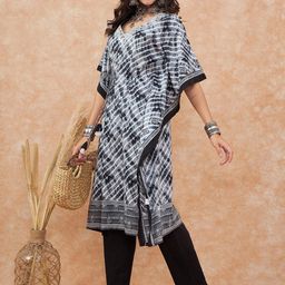 Sangria Striped Pure Cotton Straight Kaftan Kurta With Trouers-picture-44