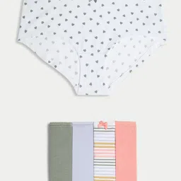 Marks & Spencer Pack Of 5 Printed HighRise Basic BriefsT615102XCORAL MIX-7