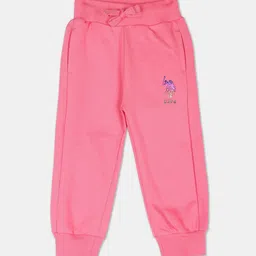 U.S. Polo Assn. Kids Girls Metallic Logo Detail Pure Cotton Joggers-picture-18