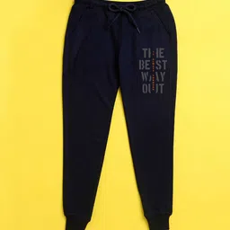NUSYL Kids Navy Blue Printed Jogger-picture-43