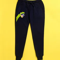 NUSYL Kids Navy Blue Solid Joggers-image-66