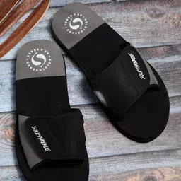 Solethreads Men Black & Grey Solid Sliders image 1