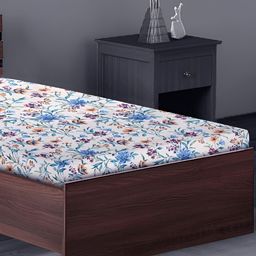 Stylista Blue Floral 400 TC Fitted Single Bedsheet with 1 Pillow Covers-picture-17