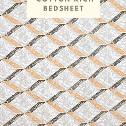 HASHCART Grey & White Geometric Printed Cotton 210 TC Queen Bedsheet Set 2.40 m x 2.25 m-image-82
