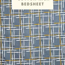 HASHCART Blue And White Geometric Cotton 210 TC Queen Bedsheet Set 2.40 m x 2.25 m-13