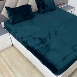 INDHOME LIFE Teal Green 210 TC Queen Bedsheet with 2 Pillow Covers-image-6