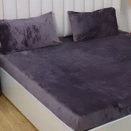 RD TREND Grey 210 TC King Bedsheet With 2 Pillow Covers-picture-8