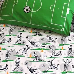 Silverlinen Green & Black Abstract Cotton 250 TC King Bedsheet with 2 Pillow Covers-picture-7