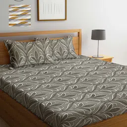 Arrabi Pack Of 2 Printed 300 TC King Bedsheet with 2 Pillow Covers-11