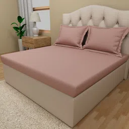 Himeya Rose Cotton 210 TC Queen Bedsheet with 2 Pillow Covers-image-81