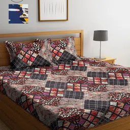Arrabi Set of 2 Printed 300 TC 2 King Bedsheet with 4 Pillow Covers-28