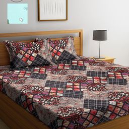 Arrabi Sea Green & Black 300 TC 2 King Bedsheet with 4 Pillow Covers-image-69