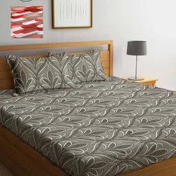 Arrabi Multicoloured 300 TC 2 King Bedsheet with 4 Pillow Covers-81