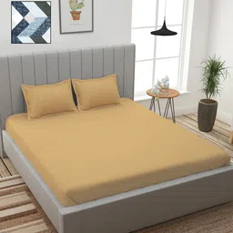 Story@home Beige & White 210 TC 2 King Bedsheet with 4 Pillow Covers-image-69
