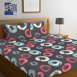 Arrabi Pack of 2 Printed 300 TC King Bedsheet with 4 Pillow Covers-13